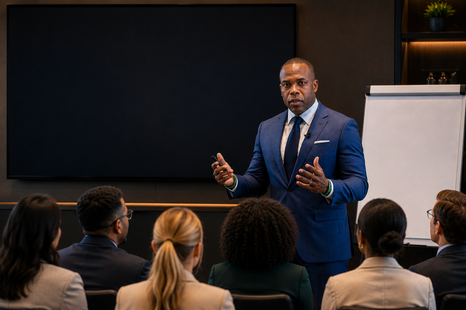 Dr. Richard A. Cross facilitating a corporate leadership training session